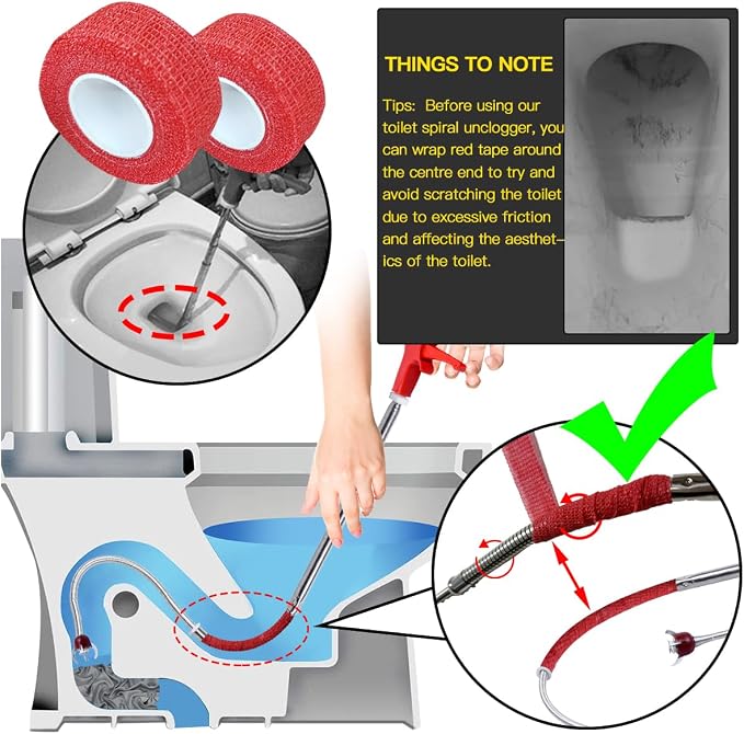 50 Inch Toilet Snake Drain Auger Cleaner Tool, Upgraded Grabber Unclogger Tool, Toilet Auger Clog Remover Tool, Stainless Steel Telescoping Rod for Pick/Grab Objects Clogged in Toilet Pipes/Drain
