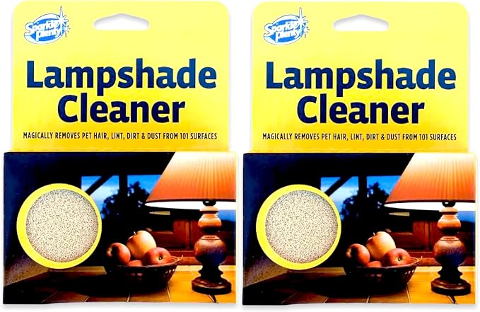 Sparkle Plenty Dry Magic Lampshade Cleaner Sponge, Lamp Shade Duster, 2Pack | Effortless No Liquid Dust Removal for Fabric Shades, Window Blinds, Upholstery, Ceiling Fans, Chemical Free Block Lifts Grime