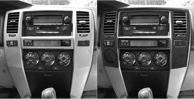 Navigation Stickers Fit for Toyota 4Runner(N210) 2003-2009 | for SR5/Sport Edition/Limited | Real Carbon Fiber | Center Console Navigation Panel Trim | Anti-scratch | Self-adhesive