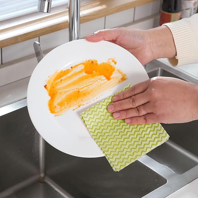 Disposable Dish Cloths Disposable Cleaning Towels, Reusable Wipes Highl Absorbent Quick-Dry Wipes for Kitchen, Bathroom, Household, 50 Sheets