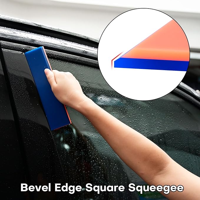 NEWISHTOOL 2 Pack Rubber Squeegee (8-Inch Replacement Blade, No Handle) | Window Tint Squeegee for Water Removal, Windshield Rear Back Glass Cleaning, PPF Installing and Window Film Application