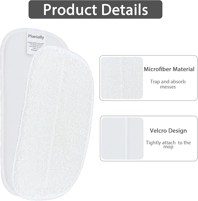 Reusable Steam Mop Pads Set, 5 Pack Steam Mop Pads & 5 Universal Microfiber Cloths, Compatible with KGHKGH, Sprobil, Rvwsx Steam Mops or Cleaners, Washable Replacement Pads for Floor Cleaning