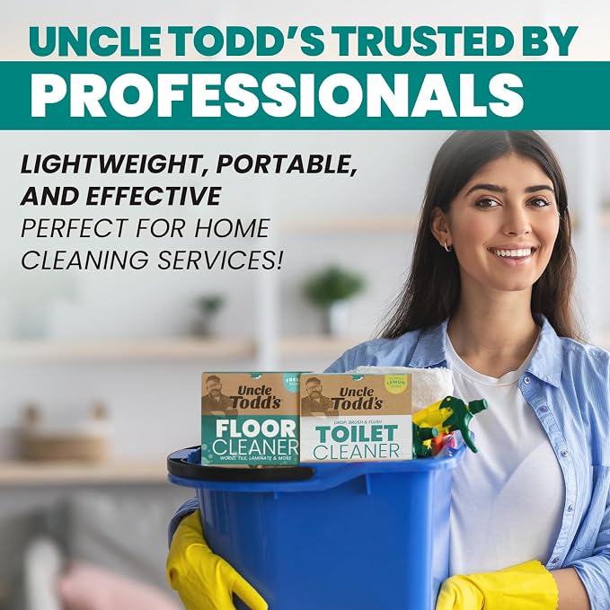 Uncle Todd's Toilet Cleaner Sheets - 100% Dissolvable, Plastic-Free Packaging, Drop, Brush, & Flush - 30 Sheets
