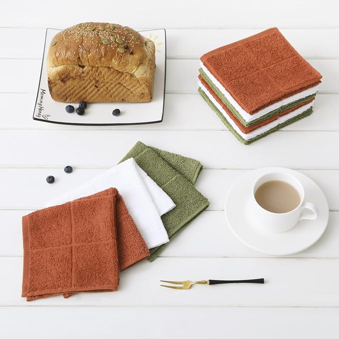 Glynniss Dishcloths Kitchen Highly Absorbent Dish Rags 100% Cotton Dish Cloths for Washing Dishes, Cleaning