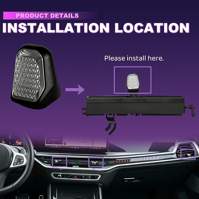 Air Vent Outlet AC Control Knob Fit for BMW X5 G05 G18 X6 G06 X7 G07 XM G09 2023 2024 2025, Dash Panel Air Grill Trim Replace 64225A23597 64225A27360 Front Dash Vent Outlet Clip