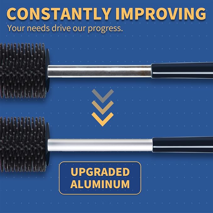 BOOMJOY Toilet Brush and Holder 2 Packs, Silicone Toilet Bowl Brush with Tweezers for Bathroom, RV Cleaning-Black & Grey
