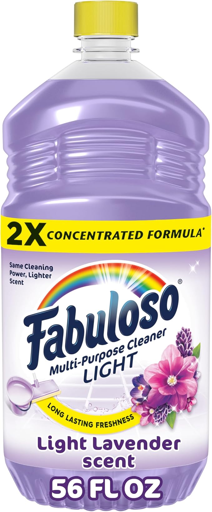 Fabuloso 2X Multi-Purpose Cleaner, No Rinse Floor Cleaner, Long-Lasting Freshness, Light Lavender Scent, 56 fl oz