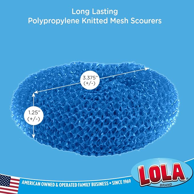 Plastic Mesh Scouring Pads 36 Pk Non-Scratch Dish Scrubbers to Clean Dishes, Assorted Colors - Red, Blue & Yellow