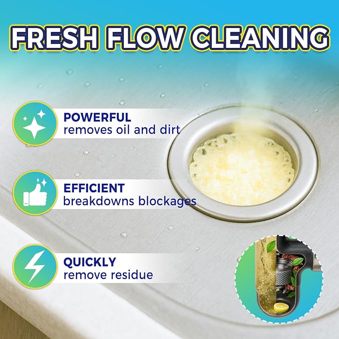 Disposal Cleaner Tablets 25 Pack, 1 Year Supply Sink and Drain Cleaner, Deodorizer Tablets Remove Odor-Causing Residues, Garbage Disposal Cleaner For House, Kitchen, Bathroom Drain Cleaning Care