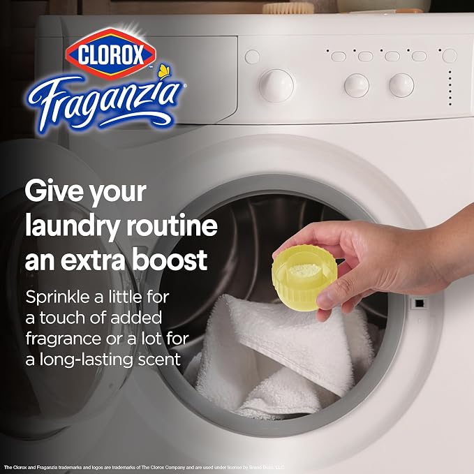 Clorox Fraganzia Laundry Scent Booster Crystals, In-Wash Fragrance Beads for Fresh-Smelling Clothes & Linens, Safe for All Fabrics & Colors, Citrus Blossom Scent, 18 Oz, 2 Pack