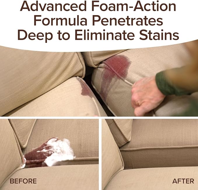 Bull Shot Carpet Spot & Stain Remover, AS SEEN ON TV, Made In USA, Just Point & Spray, Stain-Lifting Foam-Action, Pet Stains & Odors, Coffee, Soda, Wine, Stains, 2 Pack