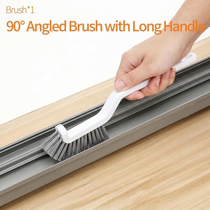 11PCS Window Track Cleaning Tool - Deep Clean Groove Gap Cleaning Brush Kit | for Window/Door Tracks, Sill, Tile, Kitchen, Bathroom