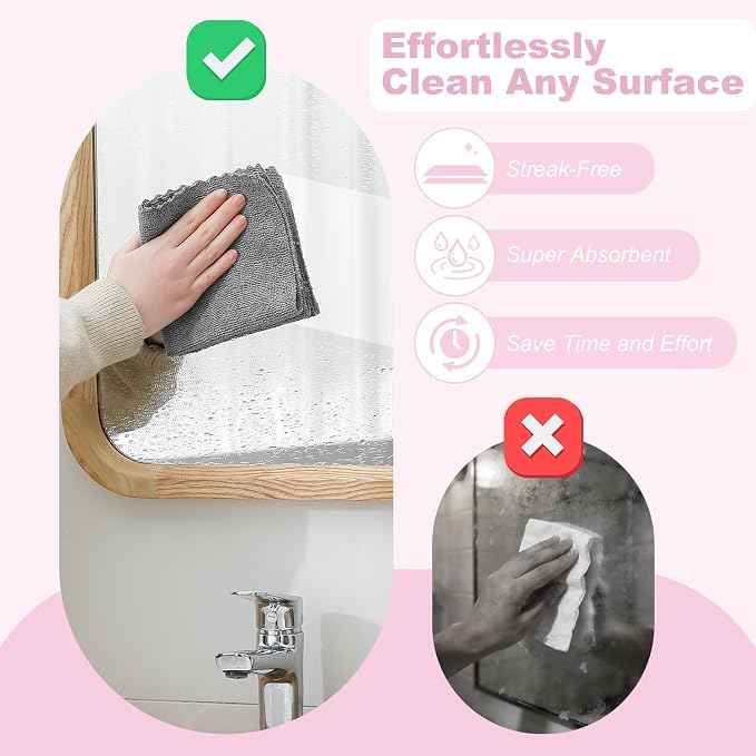 Jessy Home 2 Roll Reusable Paper Towels,100 Sheets Tear Away Microfiber Cleaning Cloth, Lint Free Cleaning Rags for Kitchen, Dishcloth,Household Cleaning Supplies