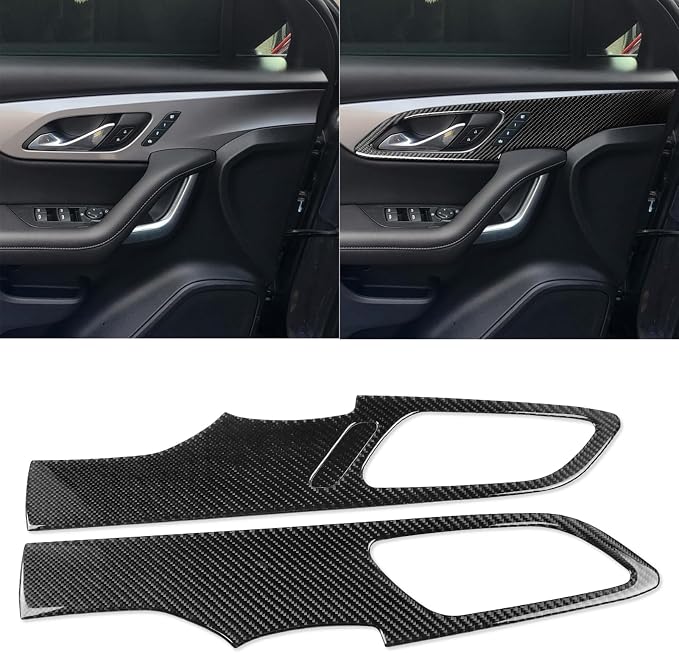 Door Panel Decor Cover Fit for Chevy Blazer Accessories 2019-2025 | Real Carbon Fiber|Car Trim Stickers Decals|for L LT RS Premier 2019 2020 2021 2022 2023 2024 2025|Interior|Thick Overlay