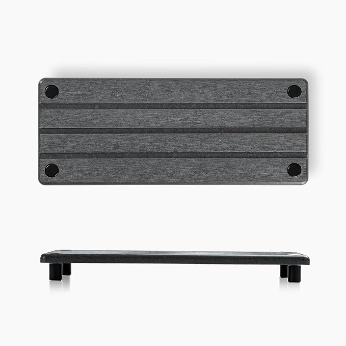 Razborci 2 Pack Fast Drying Water Absorbing Diatomite Stone Mat Tray for Kitchen & Bathroom Counter - Instant Dry Sink Caddy Organizer - Vanity Holder for Soap and Sponge – Charcoal 10" x 4"
