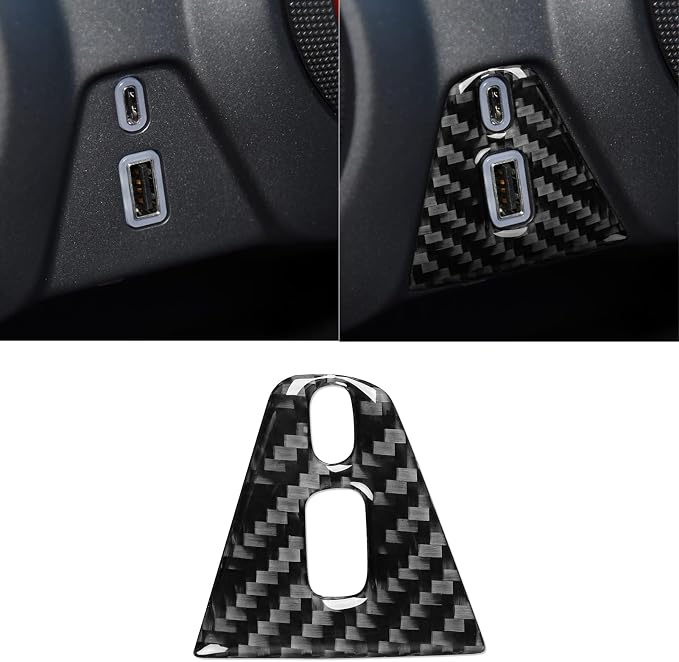 Carbon Fiber Accent USB Charger Fit for Chevrolet Blazer 2019-2025 | for L/LT/RS/Premier | Accent USB Charger Port Stickers | Accessories | Thick Overlay | Self-adhesive