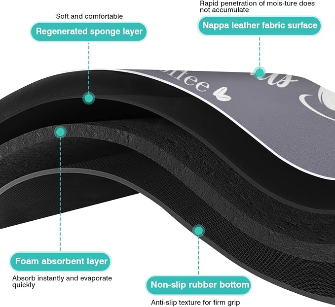 Coffee Bar Mat for Countertops 19inx12in,Absorbent Hide Stain Anti-Slip Cafe Bar Accessories Fit Under Coffee Machine Mat,dish drying mats for kitchen