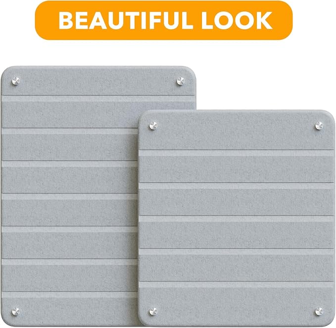 SpaceAid 2 Pack Stone Dish Drying Mats for Kitchen Counter, Expandable Absorbent Rack Dish Pad, Quick Dry Diatomaceous Earth Dishes Mat Tray, Absorbing Sink Stone Mat Board (Light Gray)