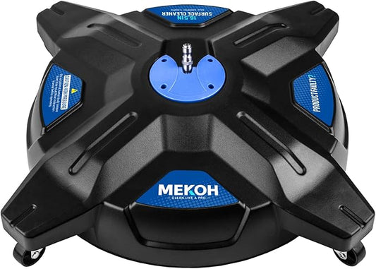 MEKOH 16.5'' 4-Wheel Lightweight Pressure Washer Surface Cleaner, 3600PSI | Universal Electric & Gas Driveway Power Washer Attachment for Patio Deck Paver Concrete Garage Cleaning, 1/4'' Quick-Connect