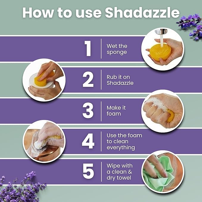 Shadazzle Natural All Purpose Cleaner and Polish – Eco friendly Multi-purpose Cleaning Product (10.58 Ounce (Pack of 1), Lavender)