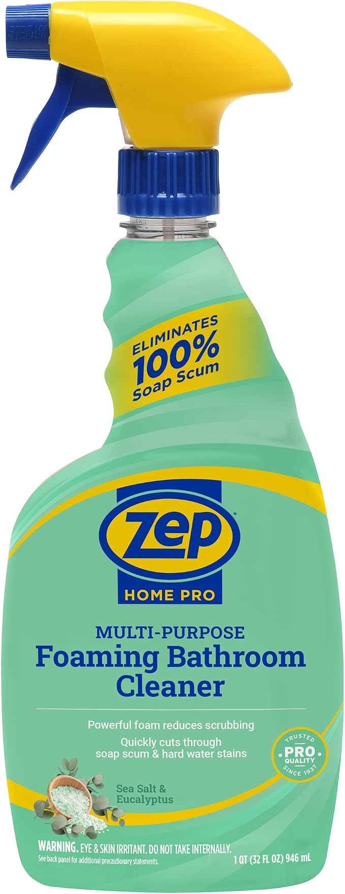 Zep Home Pro Multi-Purpose Foaming Bathroom Cleaner - 32 Fl. Oz. - R53106 - Pro Trusted Cleaning Power: Now in Refreshing Scents & Family Friendly Formulas (6)…