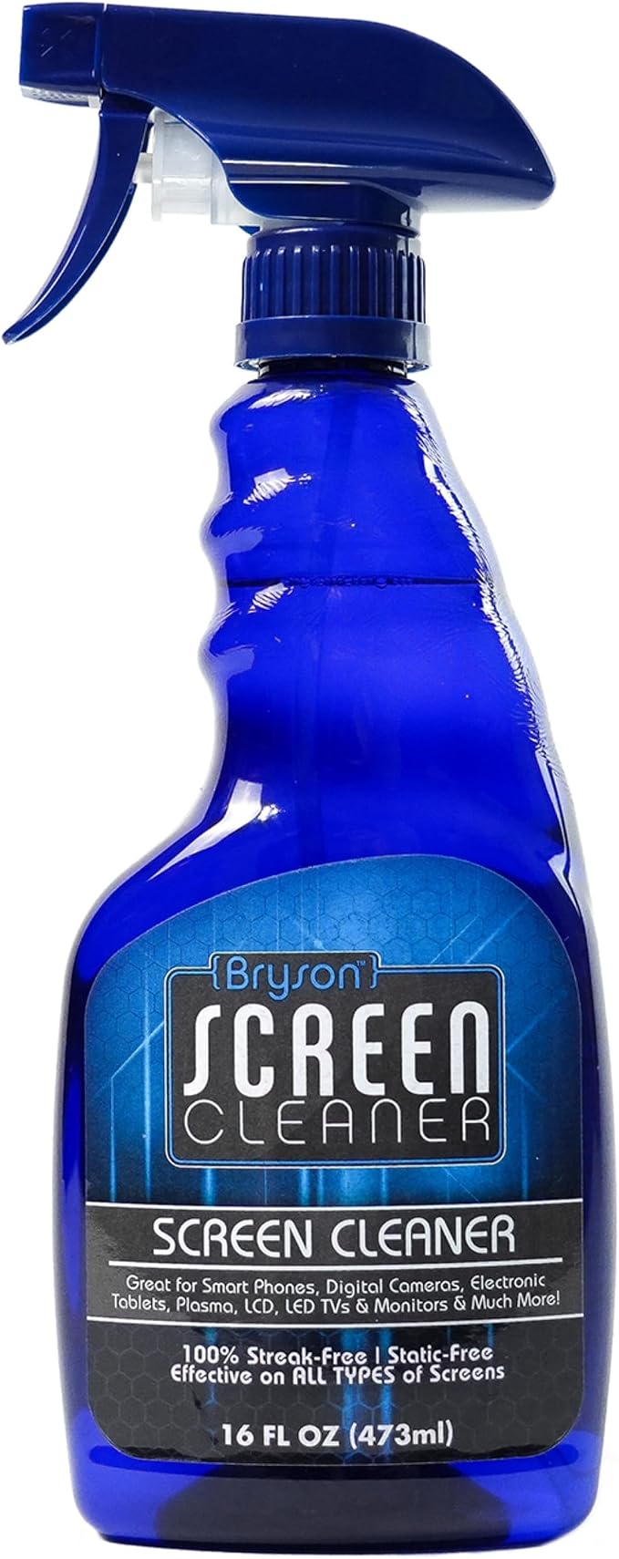 Bryson Screen Cleaner- 16 oz Spray Bottle For Use With LED & LCD TV, Computer Monitor, Laptop, and iPad Screens- 16 oz Bottle Only, No Towel