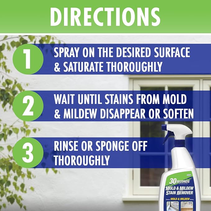 30 SECONDS Mold & Mildew Stain Remover Spray- Indoor & Outdoor Use