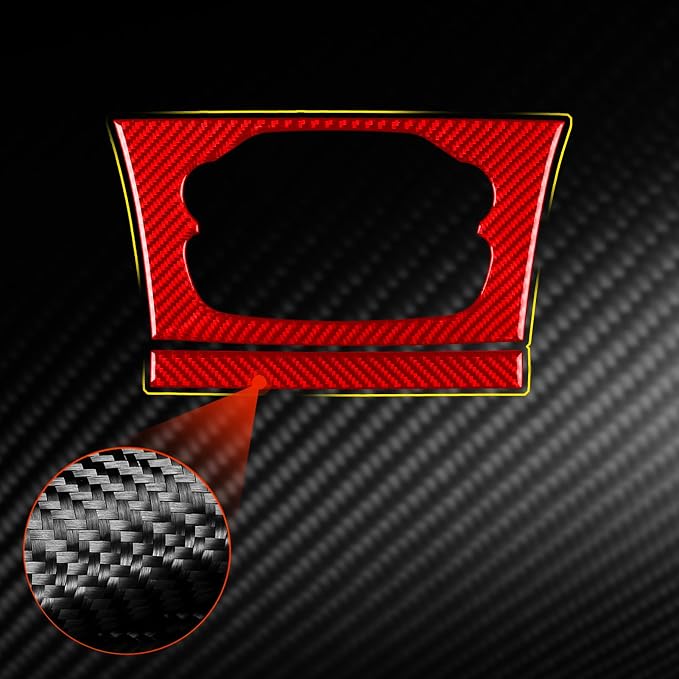 Climate Control Panel Stickers Fit for Chrysler 300 2011-2023 | Red Real Carbon Fiber|Central Console Trim Decals Base Touring Limited|Thick Overlay|Anti-scratch|Self-adhesive