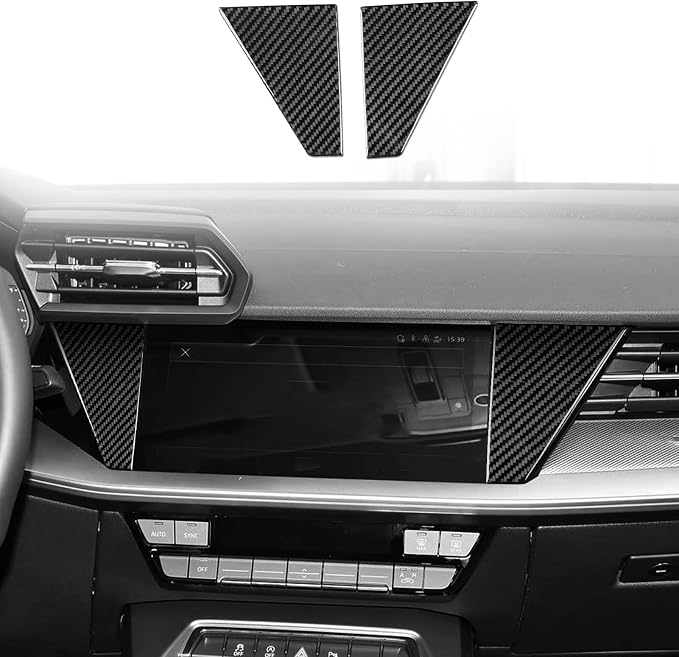 Carbon Fiber Center Console Stickers Fit for Audi A3 8Y S3 2021-2025 | Trim Center Console Navigation Display Side | Accessories | Anti-scratch