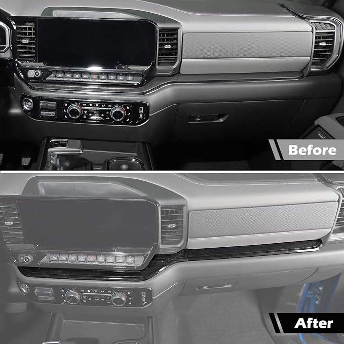 RT-TCZ for Silverado Dashboard Panel Trim Compatible with Chevy Silverado 2022 2023 Black Wood Grain Interior Accessories 2pcs
