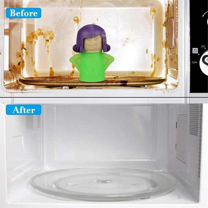 Angry Mama Microwave Oven Stem Cleaner 2 Pcs Mom Steam Cleaner Just Add Vinegar and Water Fog Vapor Steamer Cleaning Equipment Easily Cleans the Crud in Minutes for Kitchen Home or Office(Green)
