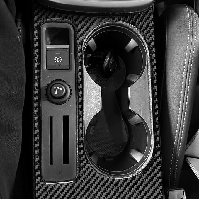 Fit for Audi A3 8Y S3 2021-2025 Real Carbon Fiber Cup Holder Stickers | Cup Holder Frame Center Console | Accessories | Self-adhesive | Thick Overlay