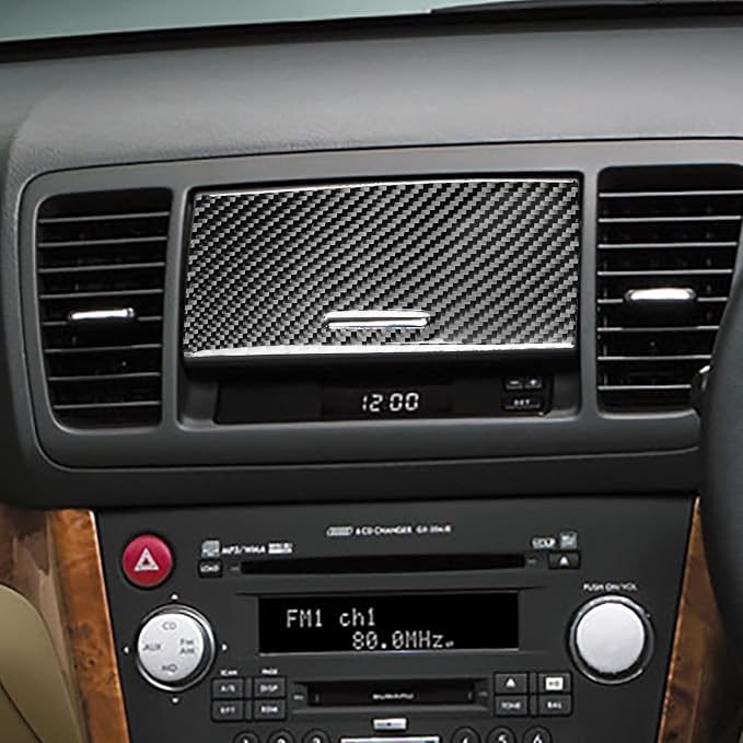JKYUKU Real Carbon Fiber for Subaru Accessories Center Console Navigator | for Legacy/Outback 2005-2009, Black Center Console Navigator Sticker, Premium Sporty Look, Easy Installation/Removal