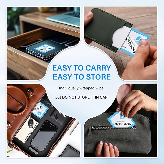 200 Count Screen Wipes, Screen Cleaner Wipes for Electronics, Touchscreens | Streak-Free & Scratch-Free Electronics wipes for Phone, Laptop, Computer, Monitor, Touchscreens, Care Screens, Eyeglasses.