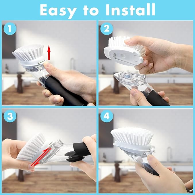 Dish Brush Refills, 12 Pack Dish Brush Replacement Head, Brush Dispenser Refill Fits Soap Dispensing Handle