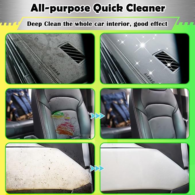 Car Interior Cleaner Foam - Car Dashboard, Seat, Carpet, Upholstery Cleaner, Auto Interior Detailing Spray Leather Vinyl Plastic Cleaner - Remove Stain & Grime & Grease - 150ml