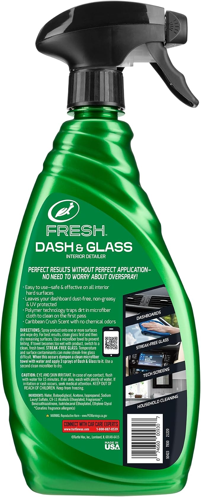 Turtle Wax T-930 Dash and Glass Protectant with Foaming Trigger - 23 Fl Oz.