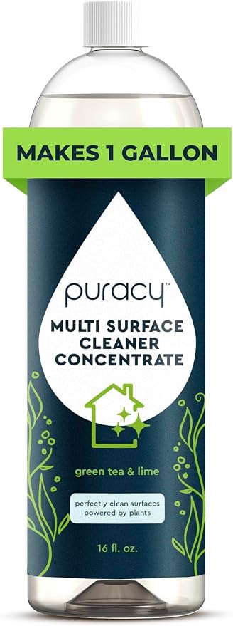 Puracy All Purpose Cleaner Concentrate – Plant-Powered Multi-Surface Cleaner - Surface Cleaner Solution As Seen on TikTok (Green Tea + Lime, 16 fl oz, 1 Pack)