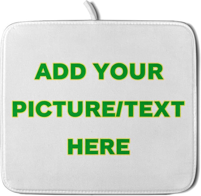 Custom Personalized Dish Drying Mat for Kitchen Counter Customized Dying Pad with Picture Text Home Decor