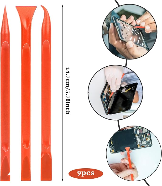 9 Pieces Plastic Scraper, No-Scratch Paint Scraper Tool Portable Car Crevice Cleaning Tool Multi-use Kitchen Scraper Small Sticker Remover for Tight Spaces, Crevices, Food, Labels, Oil Stains, Dirt