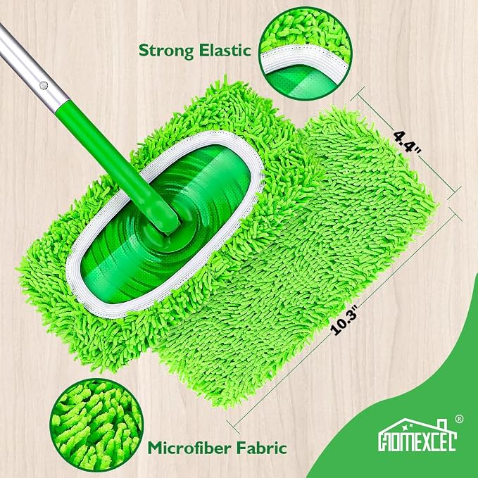 HOMEXCEL Reusable Microfiber Mop Pads Compatible with Sweeper Mop, Dry & Wet Sweeping Cloths, Washable Wet Pads Refill for Multi-Surface/Hardwood Floor Cleaning, Pack of 4