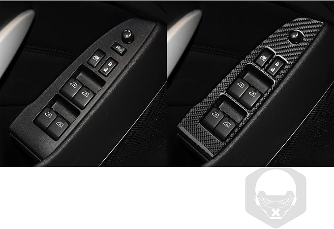 Real Carbon Fiber Trim for Infiniti Accessories | for G37 2010-2013 Q60 2014 2015 Convertible Console Armrest Window Lift Switch Panel Interior Thick Overlay Decal - A