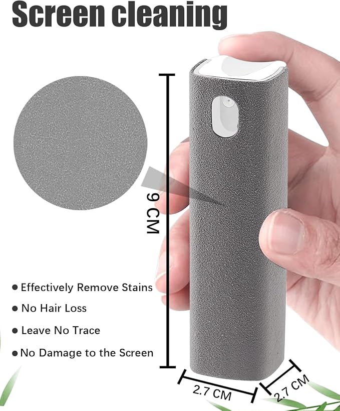 Screen Cleaner Car Screen Cleaner Spray and Wipe Car Stuff Mini Cleaning Kit for Travel Car Display iPhone iPad Computer Laptop Tablet MacBook Cell Phone Eyeglasses(2 Units)