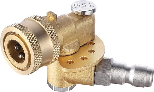 Meteor Blast Pivoting Coupler, 120 Degree with 5 Angles, heavy duty design and Stainless Steel Safety Lock for Pressure Washer Spray Nozzle, Clean Hard to Reach Area, 5000PSI, 1/4” Quick Connect