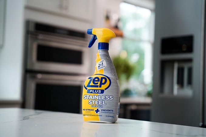 Zep Plus Stainless Steel Cleaner - 32 Fl OZ - R53512-2-in-1 benefits clean while preventing future fingerprints and smudges.