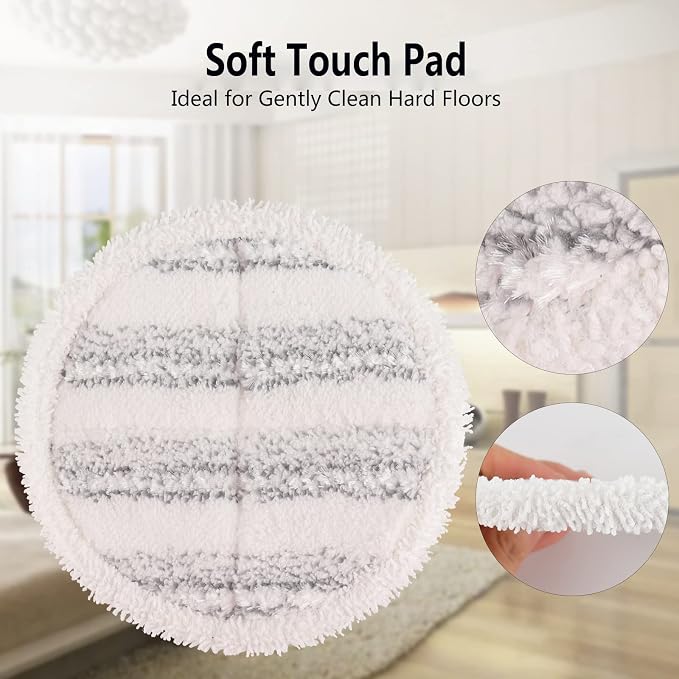 Electric Mop Pads, 6.3in Spin Mop Pads for Most Cordless Electric Spin Mop, Round Mop Replacement Pads for Floor Cleaning(8 Pack)