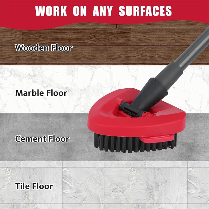 2 Pack Scrub Brush Replacement Head for O Cedar 2-Tanks RinsClean System, Spin Mop Replace Head Base, Shower Floor Scrubber, Hard Bristle Cleaning Brush for Bathroom Kitchen Wall Tile