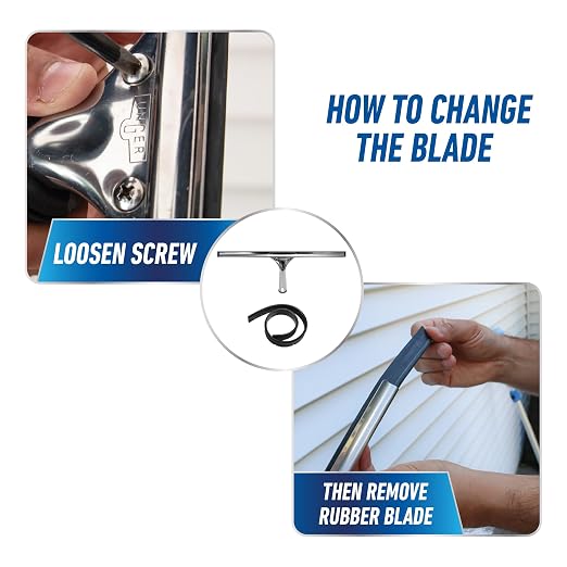 Unger 16" Stainless Steel Window Squeegee, Streak-Free
