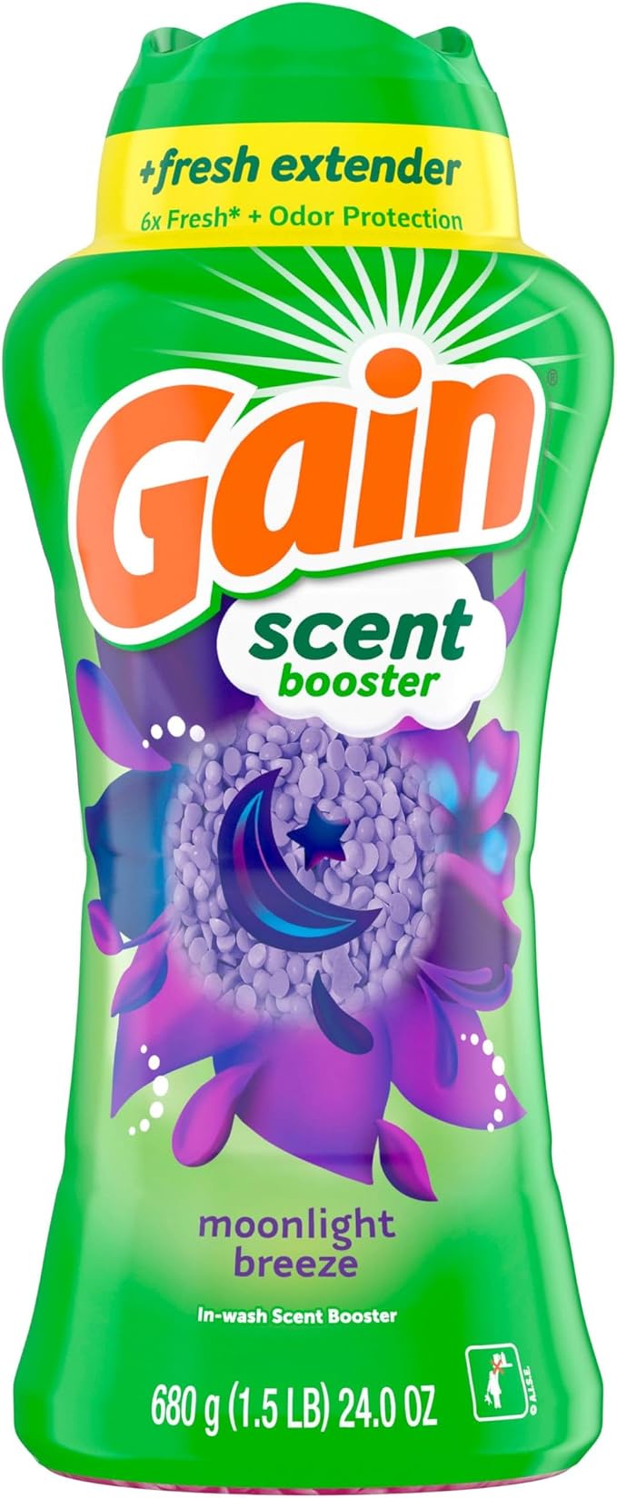 Gain In-Wash Laundry Scent Booster Beads Long-Lasting Fresh Scent Beads All Day Freshness and Odor Protection, Moonlight Breeze Scent, 24 oz (Packaging May Vary)