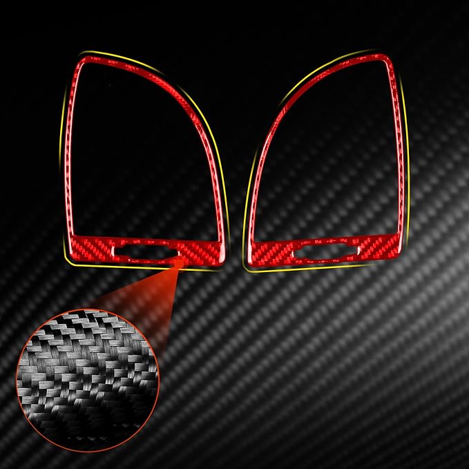 Fit for Chrysler 300 2011-2023 Air Vent Trim Red Carbon Fiber Decals | Accessories, for / 300C / 300S / Limited/Touring/Base, Anti-scratch, Dashboard Side Air Vent Surround, Interior Cover
